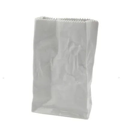 Paperipussi maljakko, Rosenthal, design Tapio Wirkkala, korkeus 185mm, valkoinen