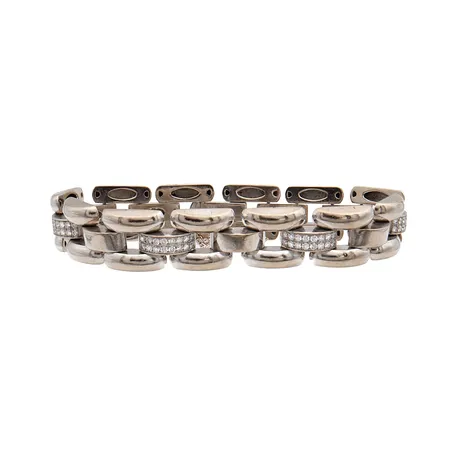 Timanttirannekoru 96xn.0.02ct 1xn.0.005ct, La Strada, Chopard, 9116817, 85/2672-41, pituus 190mm, leveys 15mm, 750 valkokulta,  Paino: 73,3 g