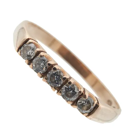 Timanttisormus 5xn.0.05ct, koko 17, 585br, Paino: 1,6 g