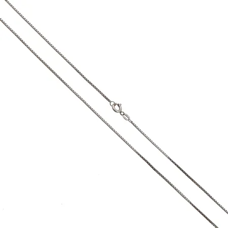 Venetsia-kaulaketju, pituus 44cm, leveys 1mm, valkokulta, 585, Paino: 2,7 g