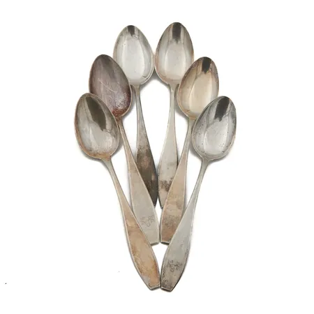 Kuusi kahvilusikkaa, pituus 125mm, 830, Paino: 57,3 g