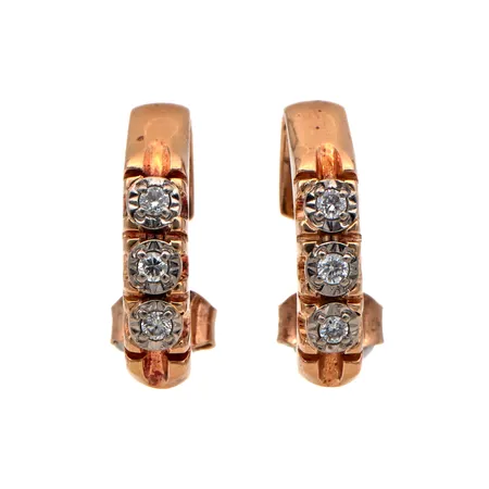 Timanttikorvakorut 6xn.0.02ct, korkeus 16,5mm, 585, Paino: 4,2 g