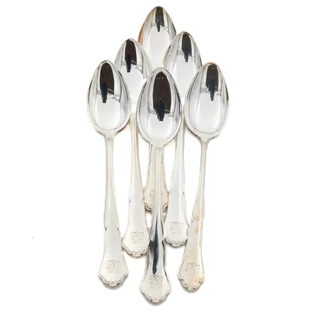 Kuusi ruokalusikkaa, pituus 170mm, kaiverrettu, 830,  Paino: 211,6 g