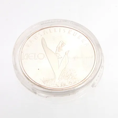 Hopeamitali, Kansalliskukka Kielo, 925, Paino: 20,1 g