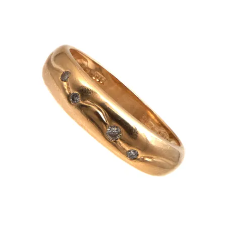 Timanttisormus 1xn.0.02ct 3xn.0.01ct, koko 18, 585, Paino: 2,6 g