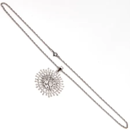Kaulakoru Tapio Wirkkala, Täysikuu, pituus 45,5cm, riipuksen Ø 48mm, Kultakeskus, 830, Paino: 8,4 g