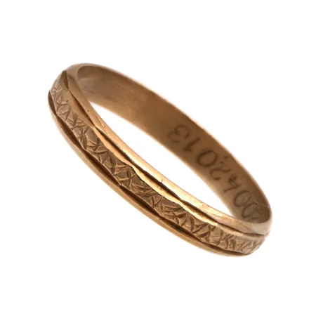 Kuvioitu sormus, koko 16½, kaiverrettu, Paino: 1,5 g