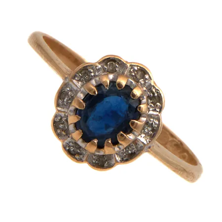 Diana-sormus timanteilla 10xn.0.005ct, koko 16¼, 585br,  Paino: 2,2 g