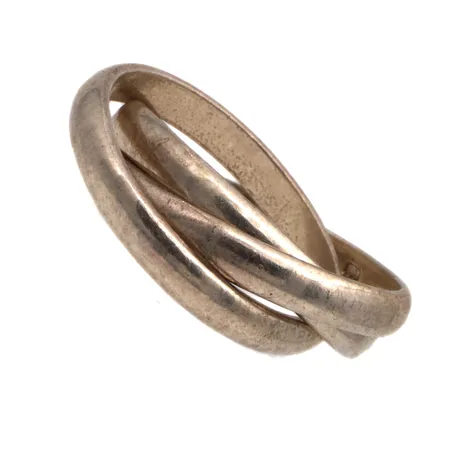 Kolmeosainen sormus, koko 16, 925, Paino: 6,1 g