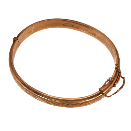 Kuvioitu rannerengas, Ø 69mm, kaiverrettu, 585br, Paino: 18,6 g