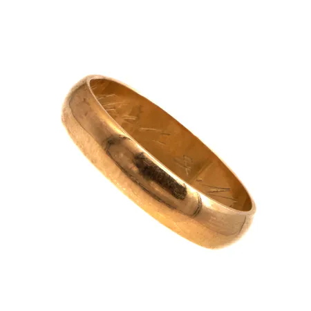 Sileä sormus, koko 18½, kaiverrettu, 750, Paino: 3,9 g