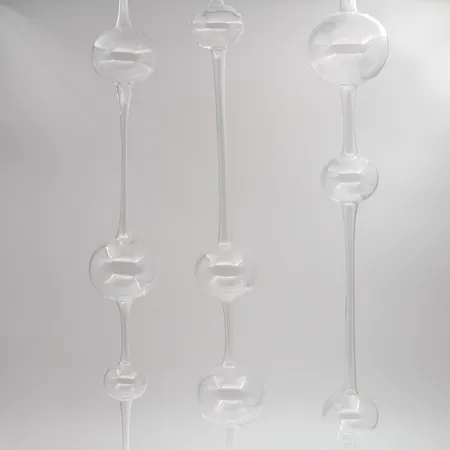 Lasikoriste Iittala, Ateenan Aamu 630mm/3 setti, Kaj Frack, Suupuhallettu lasi, alkuperäislaatikko, Nouto ainoastaan konttorilta