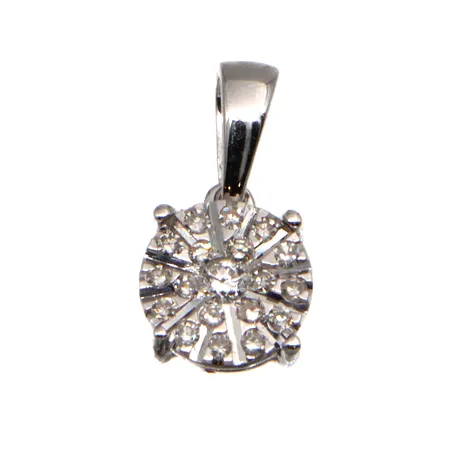 Timanttiriipus 1xn.0.02ct 18xn.0.005ct, korkeus 12mm, 585 valkokulta,  Paino: 0,8 g