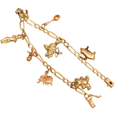 Figaro-ranneketju heloilla, pituus 200mm, 585 leimaamaton, Paino: 11,5 g