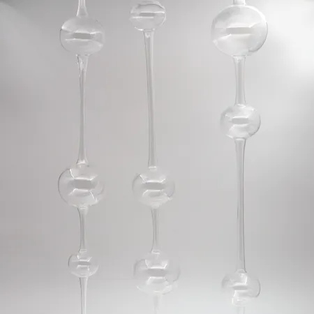 Lasikoriste Iittala, Ateenan Aamu 630mm/3 setti, Kaj Frack, Suupuhallettu lasi, alkuperäislaatikko, Nouto ainoastaan konttorilta