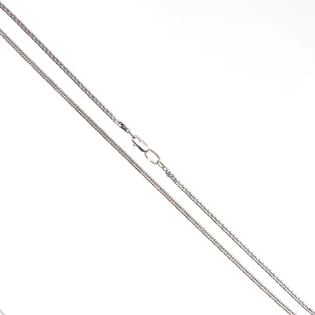 Kaulaketju, pituus 41cm, leveys 2mm, 585 valkokulta, Paino: 3,7 g