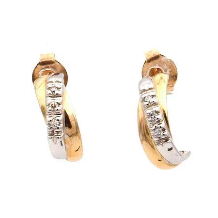 Timanttikorvakorut 6xn.0.005ct, korkeus 12mm, 585br,  Paino: 2,1 g