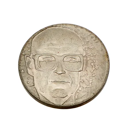 Juhlaraha, Urho Kekkonen 1975, nimellisarvo 10 mk, 500, Paino: 23,4 g