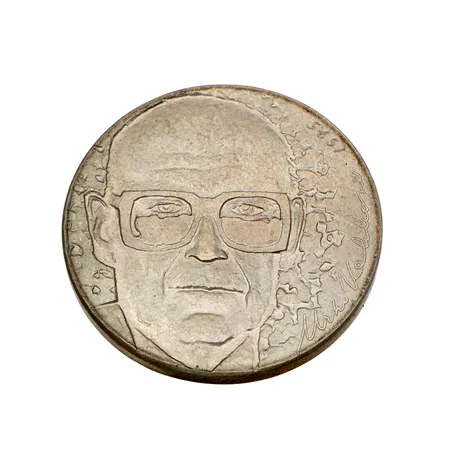 Juhlaraha, Urho Kekkonen 1975, nimellisarvo 10 mk, 500, Paino: 23,4 g