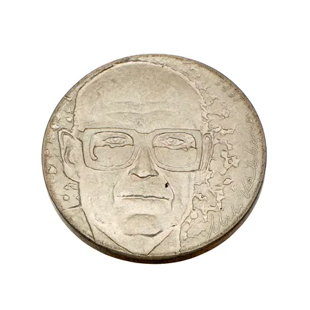 Juhlaraha, Urho Kekkonen 1975, nimellisarvo 10 mk, 500, Paino: 23,4 g