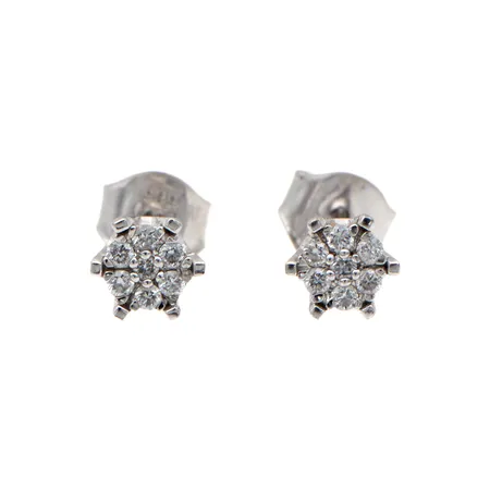 Timanttikorvakorut 14xn.0.01ct, Ø 5mm, 585 valkokulta,  Paino: 1,3 g