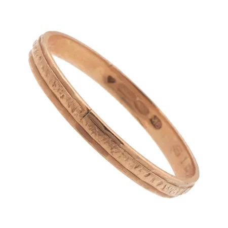 Kuvioitu sormus, koko 19, kaiverrettu, 585,  Paino: 1,4 g