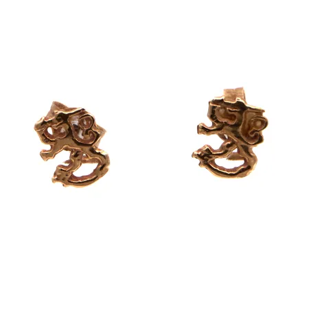 Suomileijona-korvakorut, korkeus 7mm, 585,  Paino: 0,6 g