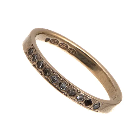 Viallinen timanttisormus 9xn.0.01ct, koko 17¼, 750 valkokulta,  Paino: 2,4 g