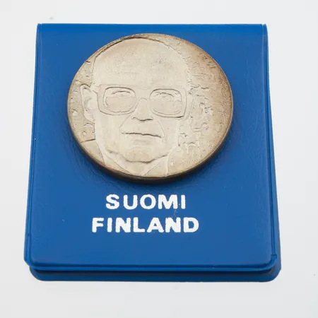 Juhlaraha, Urho Kekkonen 1975, nimellisarvo 10 mk, 500, Paino: 23,7 g