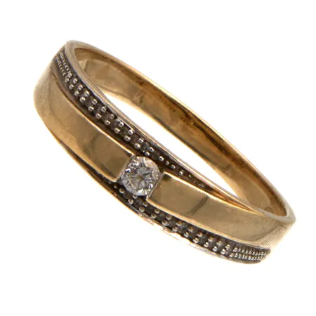 Timanttisormus 1xn.0.06ct 22xn.0.002ct, koko 19½, 585,  Paino: 2,9 g
