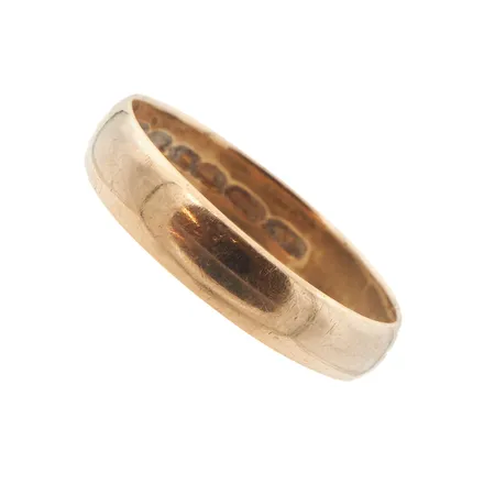 Sileä sormus, koko 19, kaiverrettu, 750,  Paino: 3,2 g