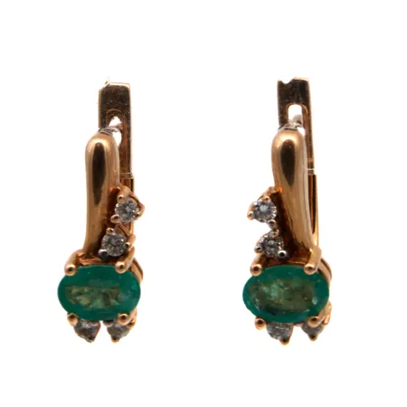 Kivikorvakorut timanteilla 8xn.0.01ct, korkeus 15mm, 585br,  Paino: 4,1 g