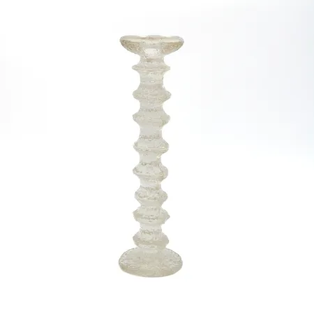 Kynttilänjalka, Festivo, Iittala, korkeus 310mm, signeeraus TS. Toisiksi ylimmän solmun kohdalta poikki, korjattu liimalla