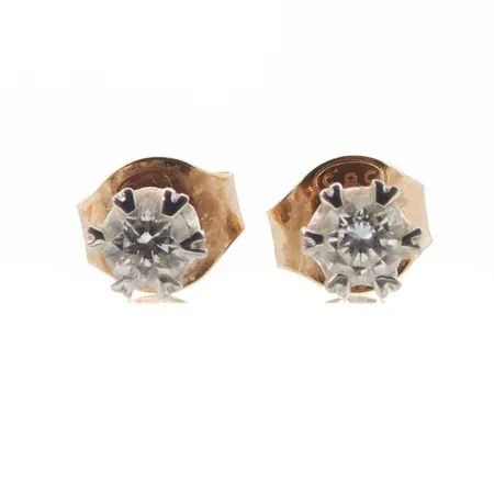 Timanttikorvakorut 2xn.10ct, kelta- ja valkokultaa, 585br,  Paino: 0,9 g