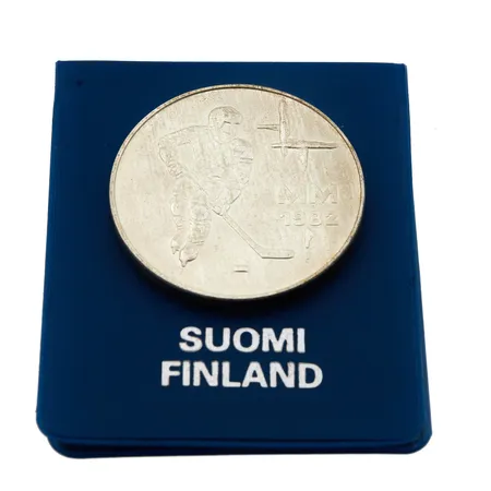 Juhlaraha, Jääkiekon MM-1982, nimellisarvo 50mk, 500, Paino: 23,1 g