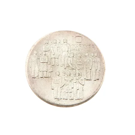 Juhlaraha, Itsenäinen Suomi 60 vuotta, nimellisarvo 10mk, 1917-1977, 500,  Paino: 21,8 g