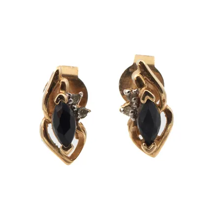 Timanttikorvakorut kivillä 4xn.0.005ct , korkeus 11mm, 585br,  Paino: 1,6 g