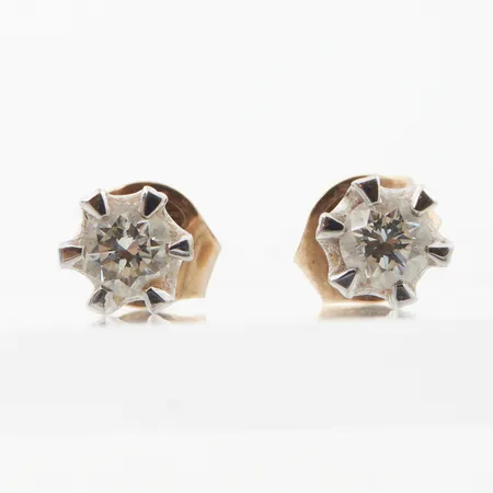 Timanttikorvakorut 2xn.15ct, kelta- ja valkokultaa, 585br,  Paino: 1,2 g