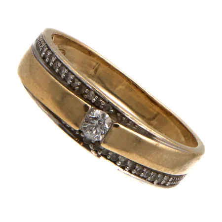 Timanttisormus 1xn.0.07ct 22xn.0.002ct, koko 15½, 585,  Paino: 2,2 g