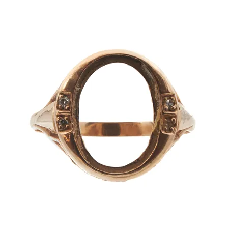 Sormuksen runko timanteilla 4xn.0.005ct, koko 18, 585, Paino: 2,4 g