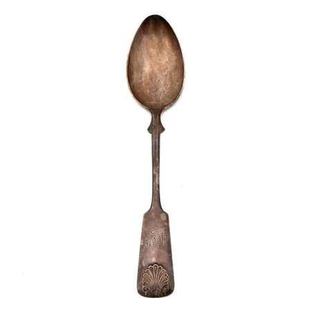 Ruokalusikka, Musla, kaiverrettu, pituus 166mm, 813,  Paino: 23,5 g