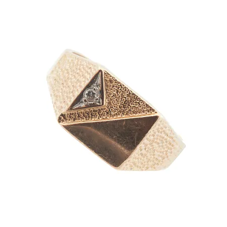 Kantasormus timantilla 1xn.0.01ct, kaiverrettu, koko 20, 585, Paino: 5,8 g