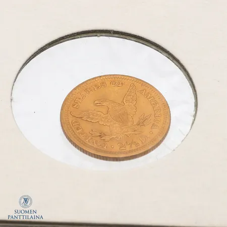 Kultaraha Coronet head, nimellisarvo 2½ dollaria, vuodelta 1898, USA, 900,  Paino: 4,2 g