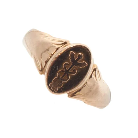 Ammattisormus, kaiverrettu, koko 18,  Paino: 3,8 g