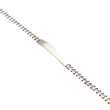 Laattaranneketju, pituus 205mm, leveys 5mm, pieniä käytön jälkiä, 925, Paino: 14,7 g