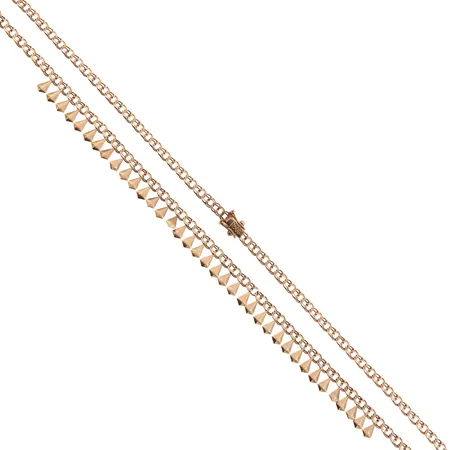 Juhlabismarck-kaulaketju, pituus 42cm, leveys 3-9mm, 585, Paino: 6,5 g