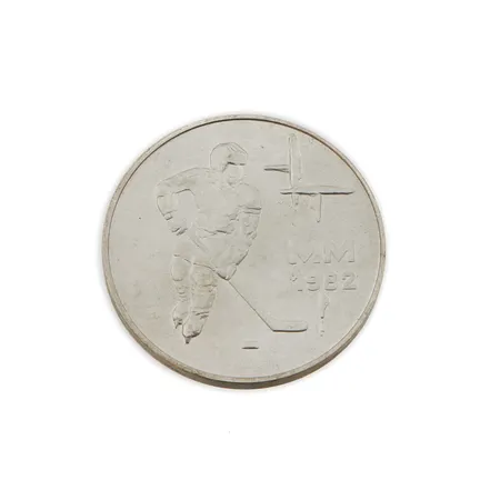 Juhlaraha, Jääkiekon MM-1982, nimellisarvo 50mk, 500, Paino: 23,1 g