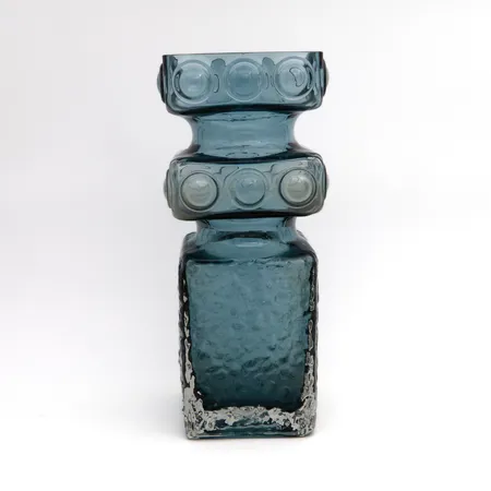 Maljakko, Kehrä, Riihimäen lasi, design Tamara Aladin, korkeus 25cm, sininen, pieniä naarmuja