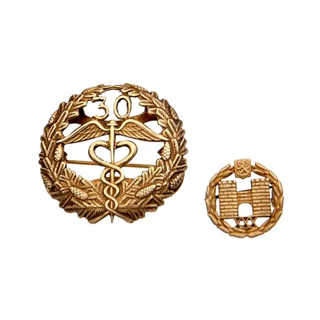 Keskuskauppakamarin ansiomerkki ja valtion virka-ansiopinssi, 830-925, Paino: 8,5 g