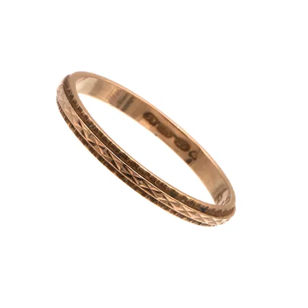 Kuvioitu sormus, kaiverrettu, koko 16½, 585, Paino: 1,2 g